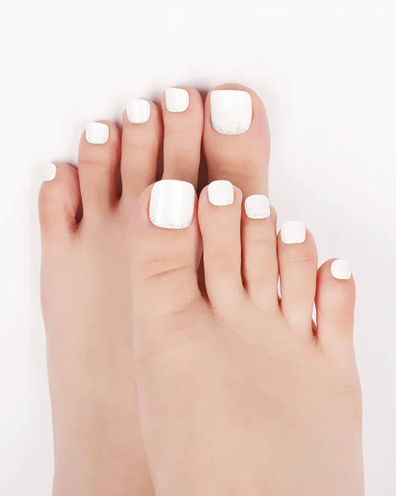 Pédicure - Blanc argenté